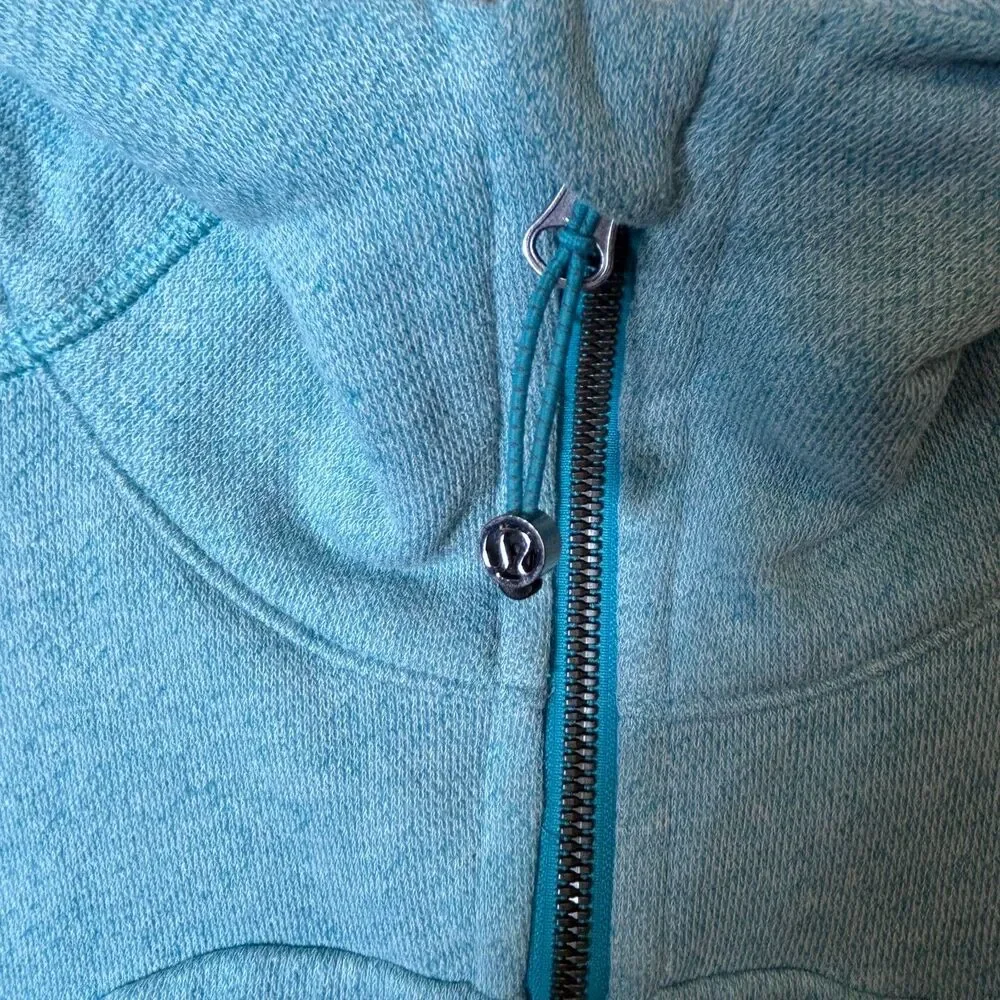 Lululemon On The Daily Women's Turquoise Blue Full Zipper Hooded Jacket Size 8